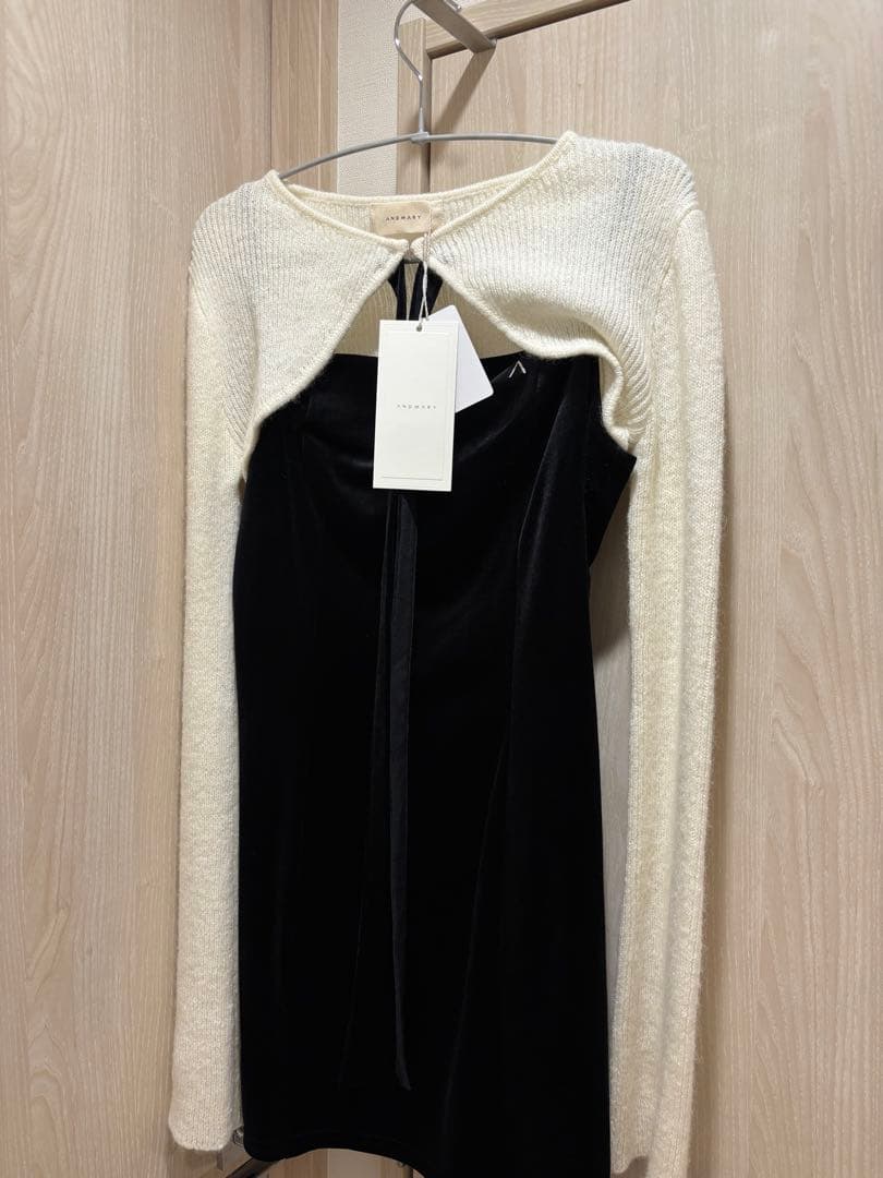 【新品未使用】ANDMARY リボン付きミニワンピース