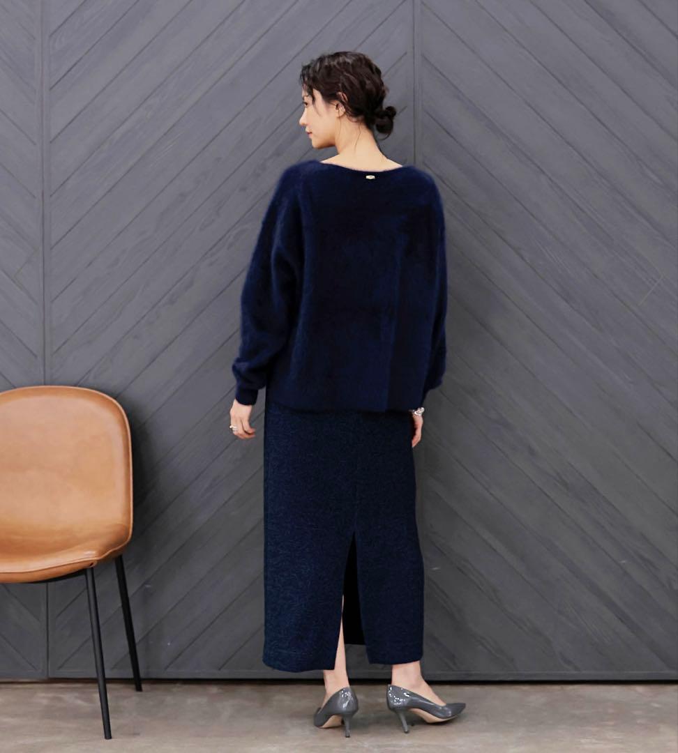 美品　フォックスカシミヤ Vネックプルオーバー　ネイビー