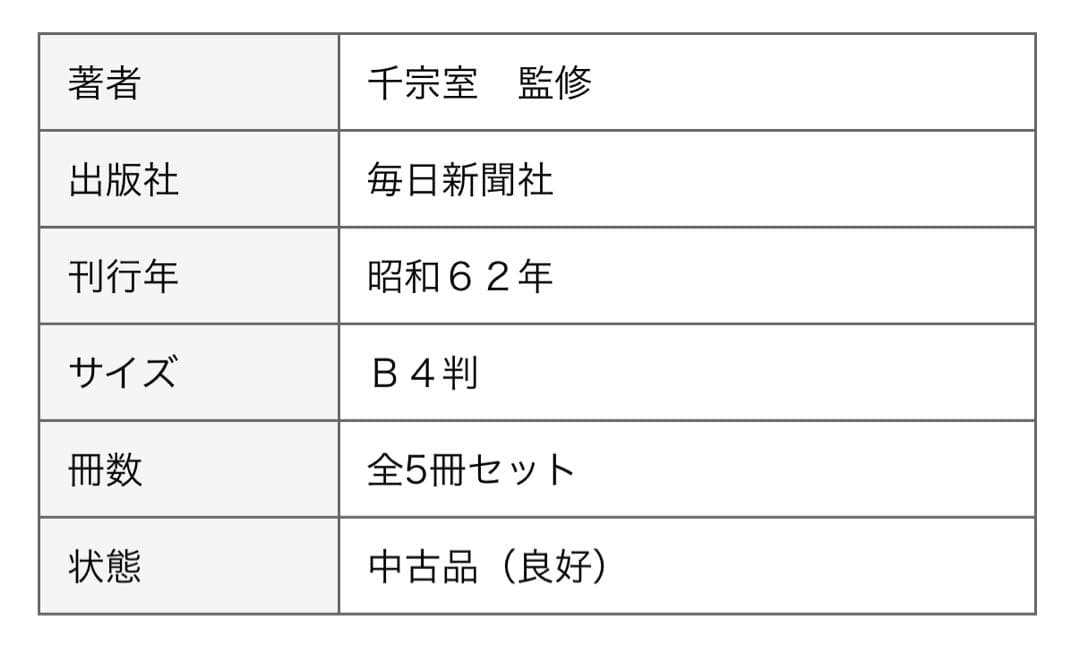 四季の茶懐石　全5冊セット　美本　古本