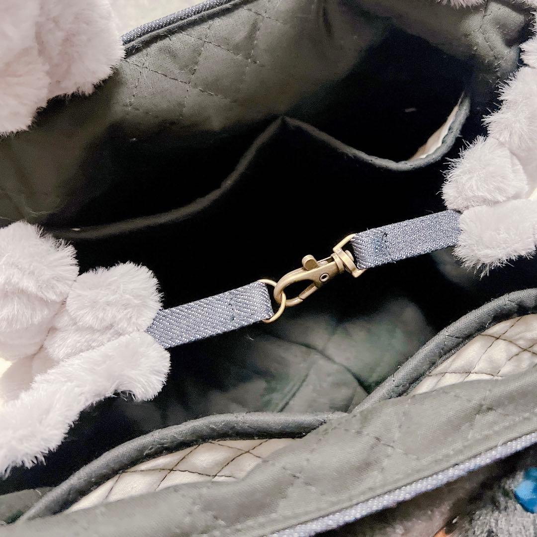 コヤンイサムチョン デニム × ファー トートバッグ 猫