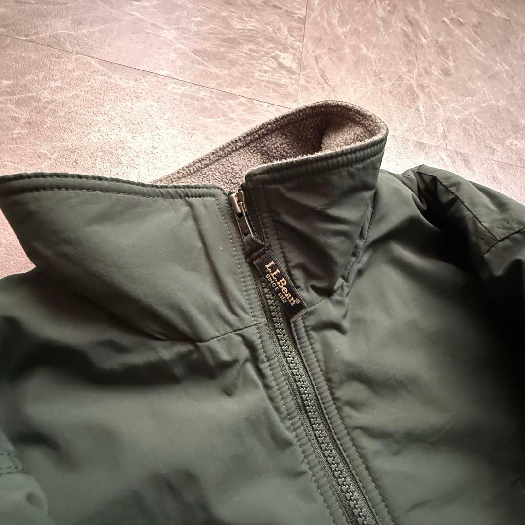 L.L.Bean ウォームアップジャケット　ナイロンフリース　ロゴ刺繍