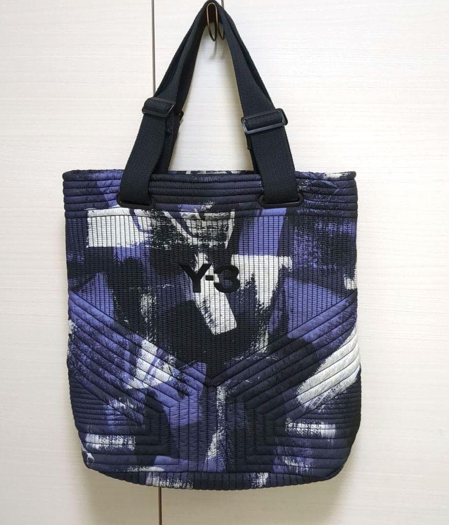 Y-3 ワイスリー トートバッグ メンズ ロゴ刺繍 キルティング グラフィック