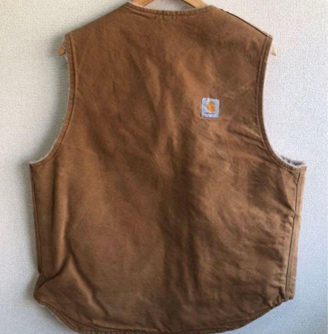 カーハート ボアベスト ブラウン コットン