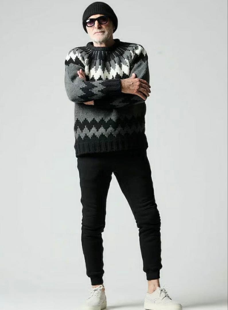 【未使用】1piu1uguale3ノルディックセーターBK