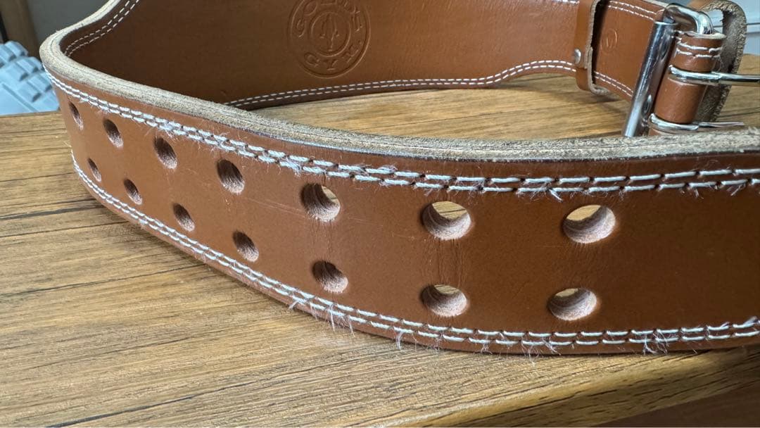 GOLD'S GYM パワーベルト ブラウンM size