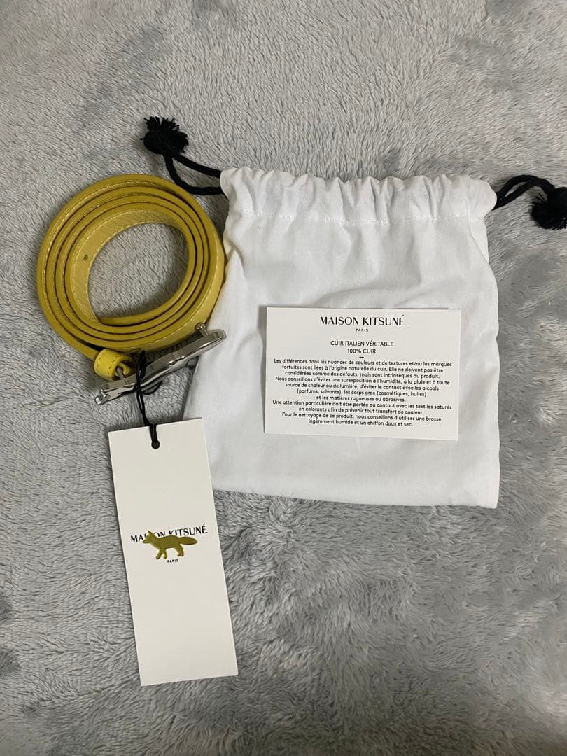【新品未使用】MAISON KITSUNÉ イエローレザーベルト