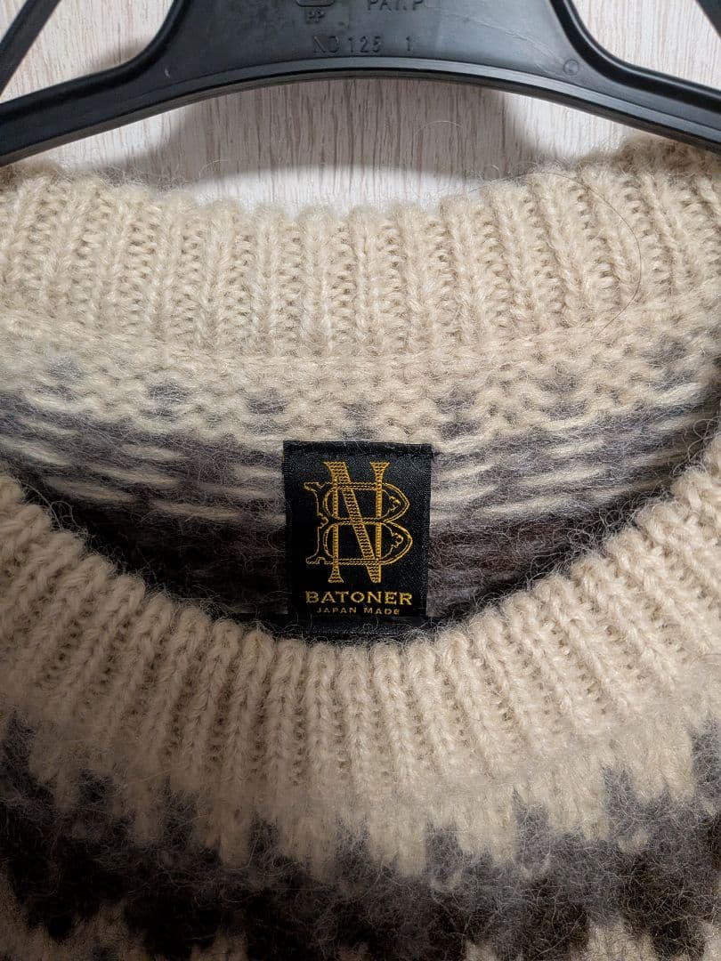 クリーニング済　BATONER フェアアイル柄ニット サイズ2