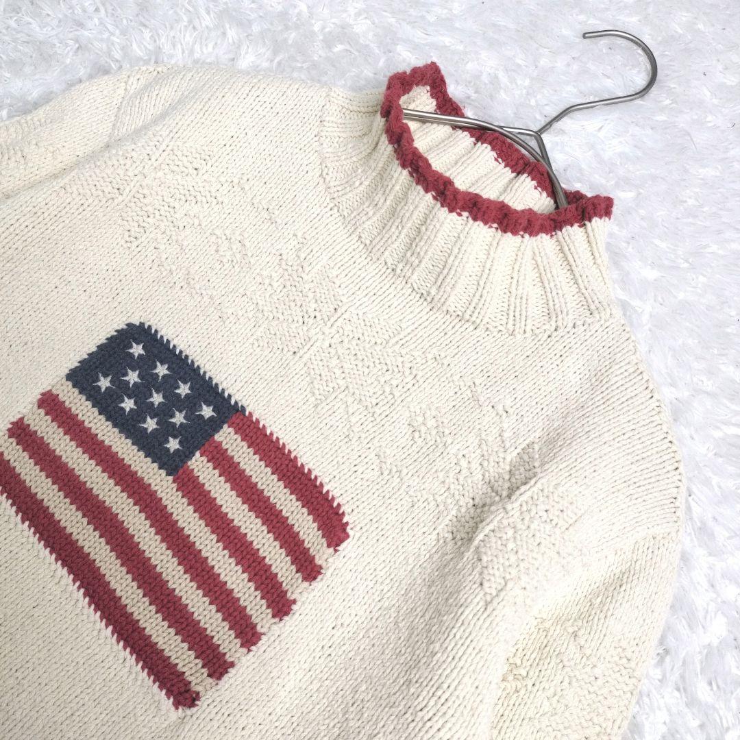 【希少】ラルフローレン 星条旗　アメリカ国旗　ニット　セーター　長袖　M