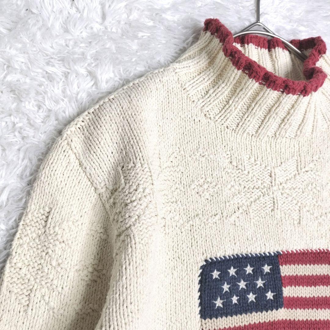 【希少】ラルフローレン 星条旗　アメリカ国旗　ニット　セーター　長袖　M