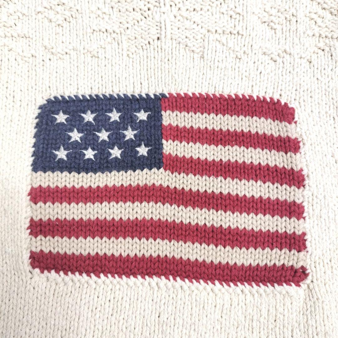 【希少】ラルフローレン 星条旗　アメリカ国旗　ニット　セーター　長袖　M