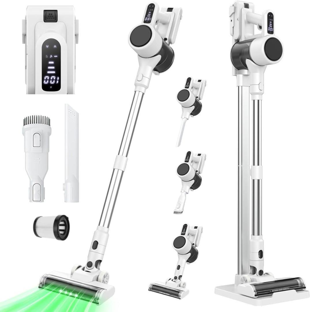 コードレス掃除機 スティック型 超強力65KPa 60分連続 軽量 スタンド付