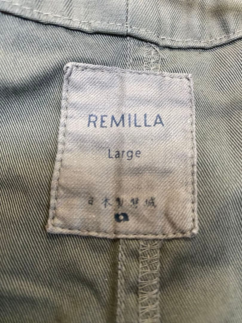 remilla レミーラ　ボートジップスモック　オリーブ　Lサイズ