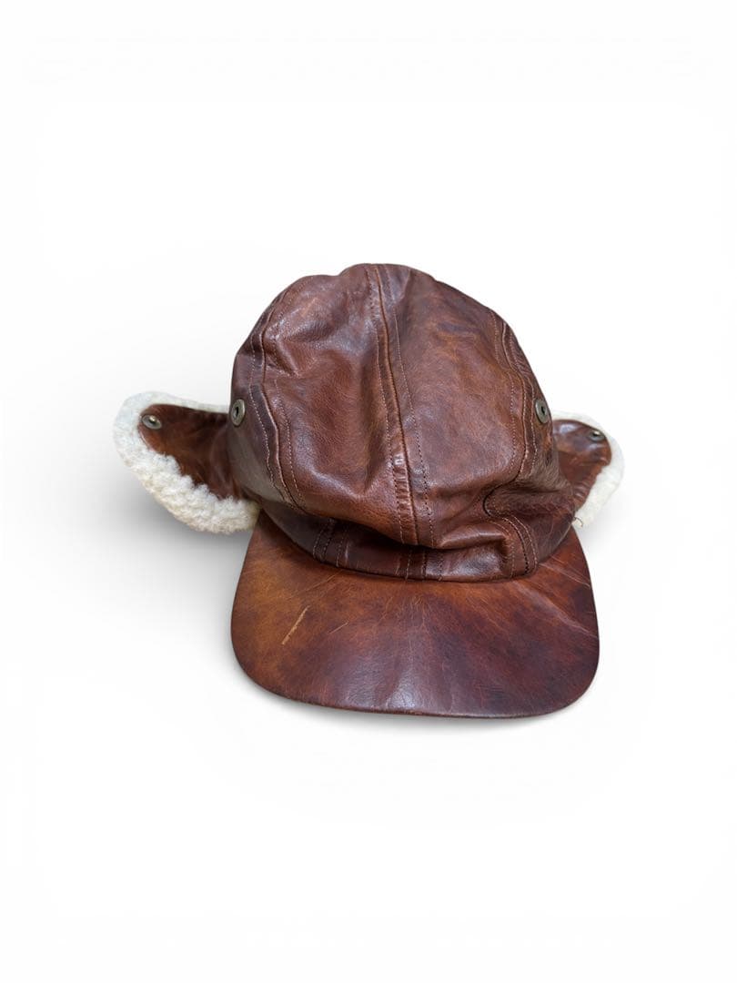 激レア　POLO SPORTS レザーフライトキャップ　Mサイズ　茶芯