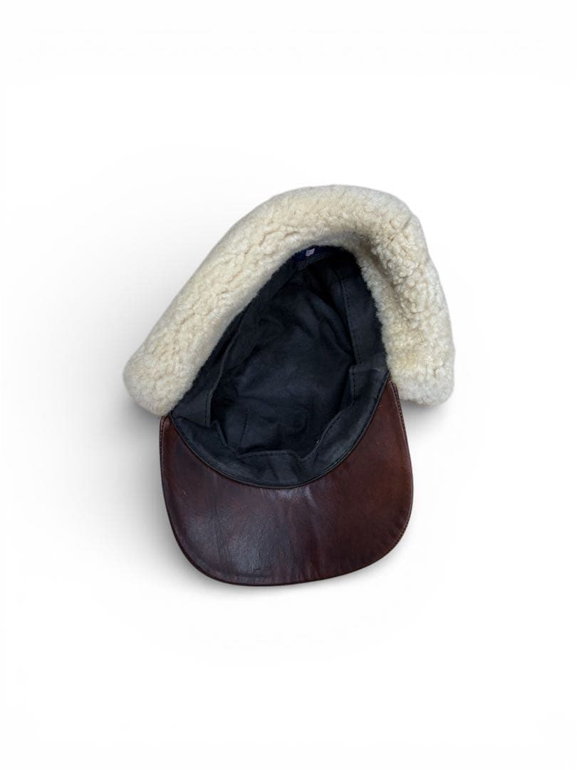 激レア　POLO SPORTS レザーフライトキャップ　Mサイズ　茶芯