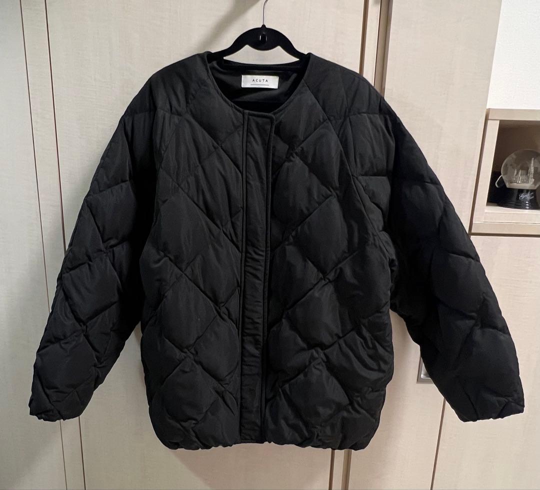 ⭐️mi-co⭐️ACUTA★ノーカラーキルティングダウンジャケット★ブラック