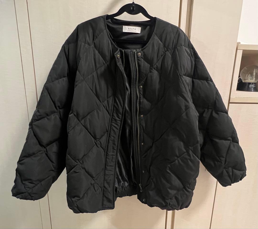 ⭐️mi-co⭐️ACUTA★ノーカラーキルティングダウンジャケット★ブラック