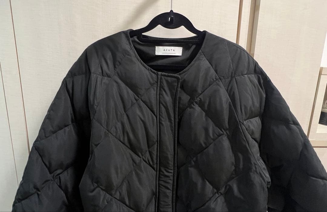 ⭐️mi-co⭐️ACUTA★ノーカラーキルティングダウンジャケット★ブラック