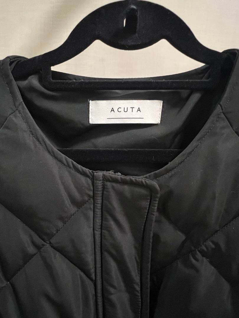 ⭐️mi-co⭐️ACUTA★ノーカラーキルティングダウンジャケット★ブラック