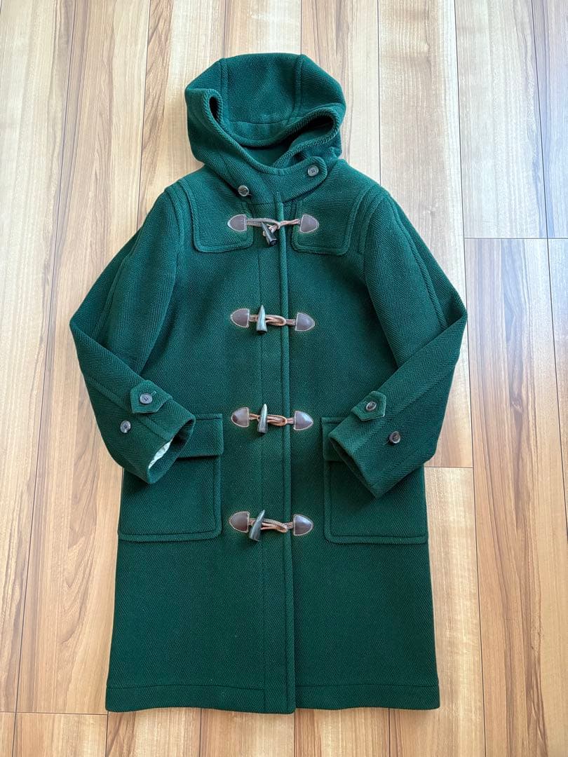 オールドイングランド ダッフルコート ヘリンボーン ダークグリーン　M