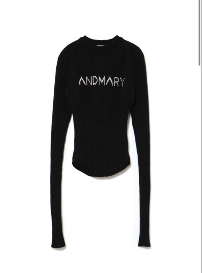 ANDMARY Mary logo knit tops black 黒
