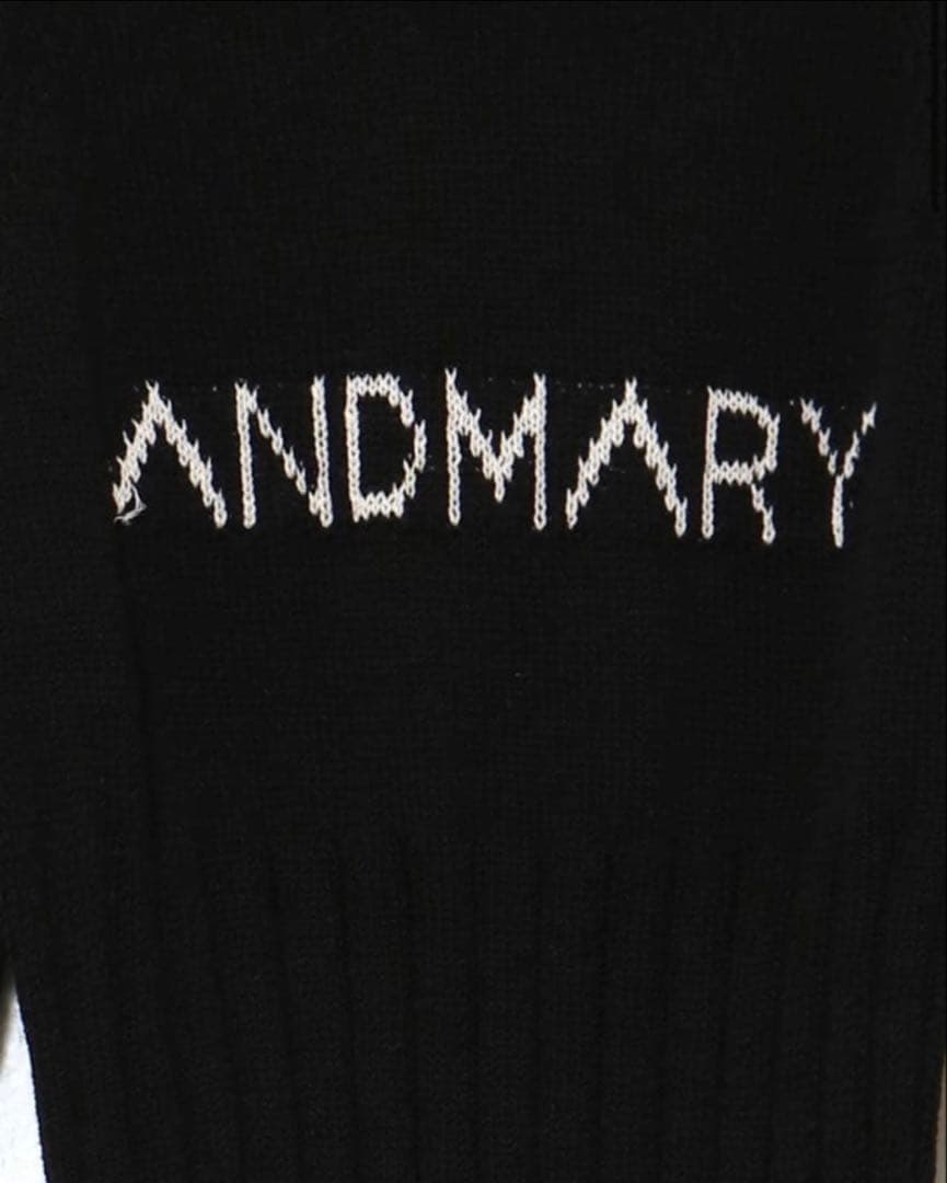 ANDMARY Mary logo knit tops black 黒