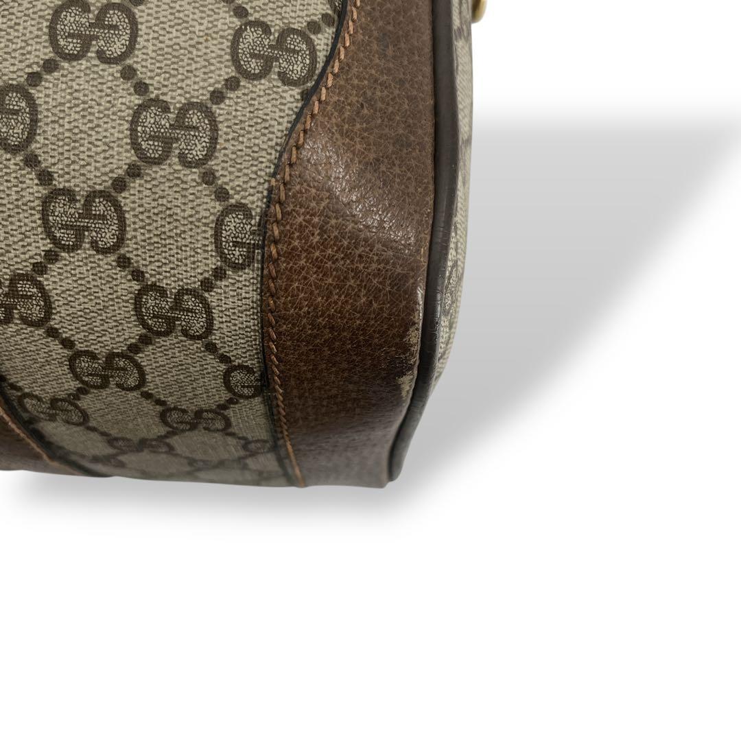 オールドグッチ　シェリーライン　ミニボストン　GGスプリーム　PVC ベージュ