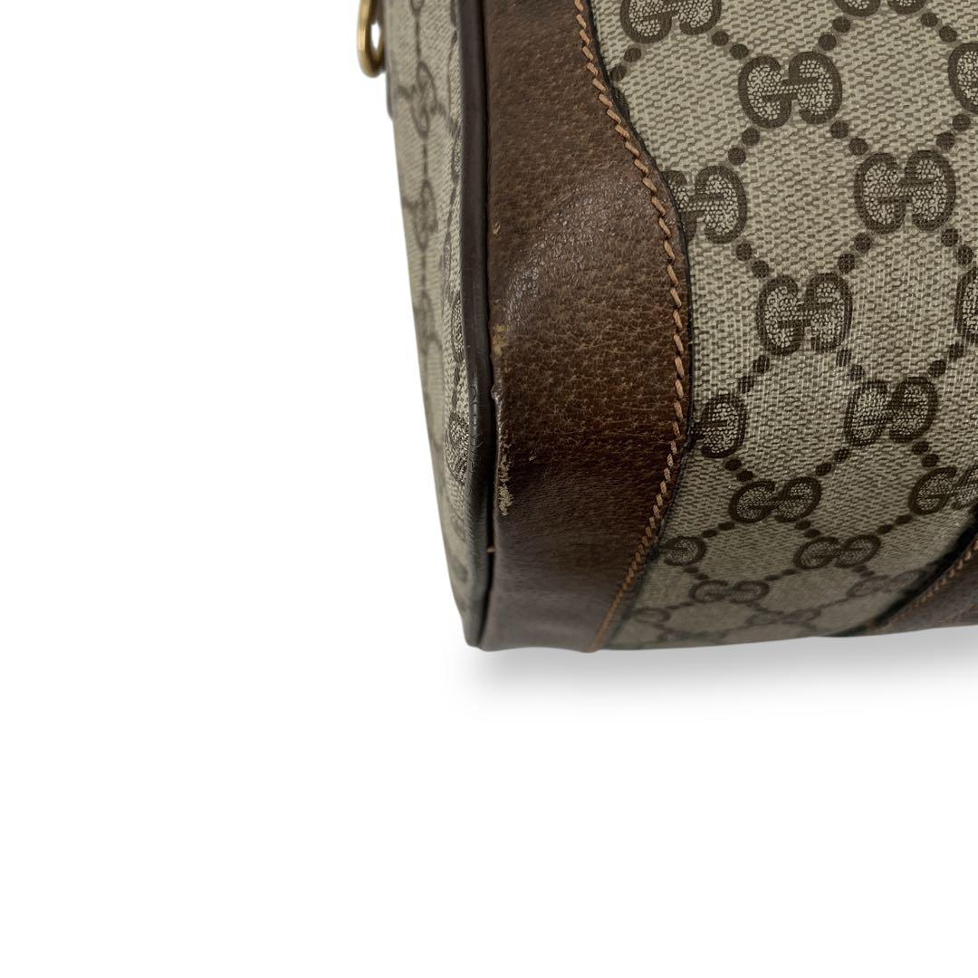 オールドグッチ　シェリーライン　ミニボストン　GGスプリーム　PVC ベージュ