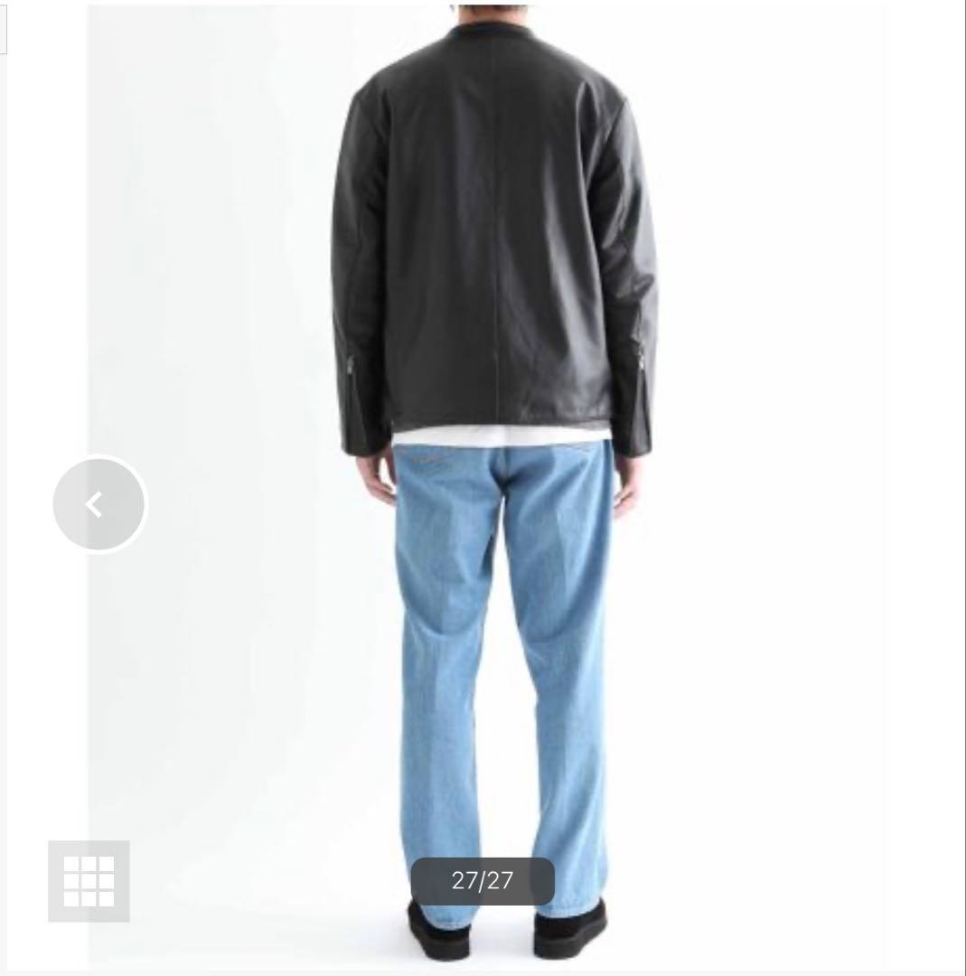 ✩アダムエロペ✩新品同様 シープレザー ノーカラー ライダースジャケット