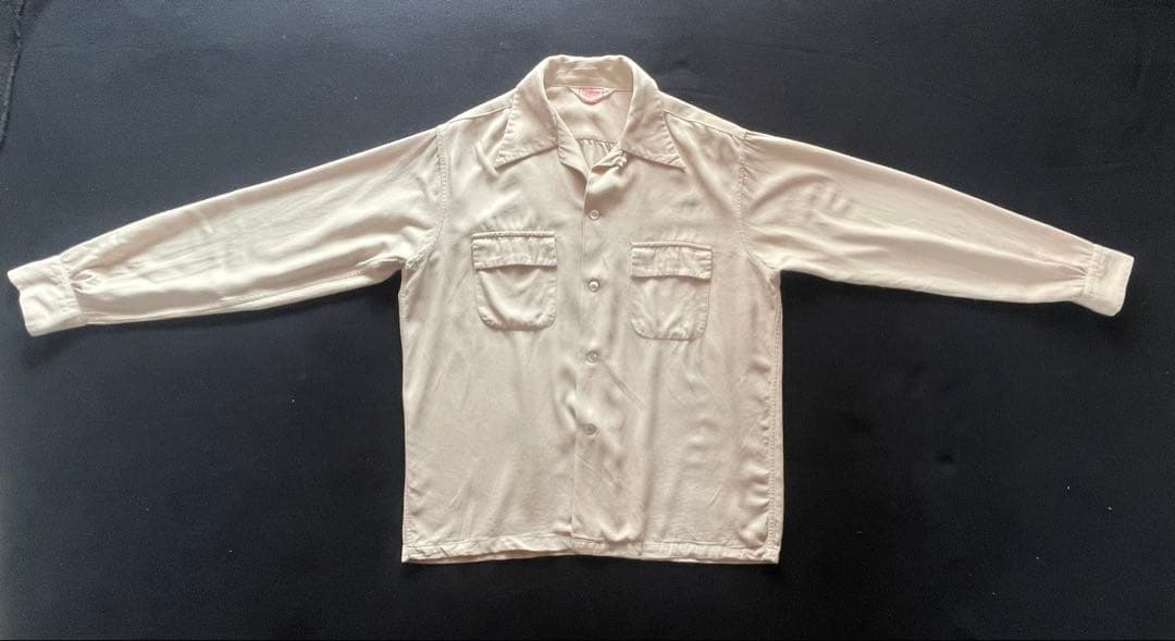 50's PILGRIM サンドベージュ レーヨンシャツ