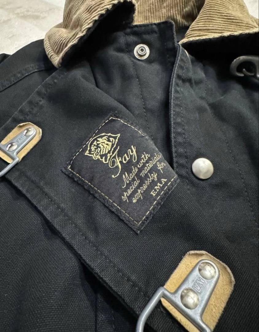 【美品】fay フェイ　ファイヤーマンジャケット　ブラック　イタリア製 S