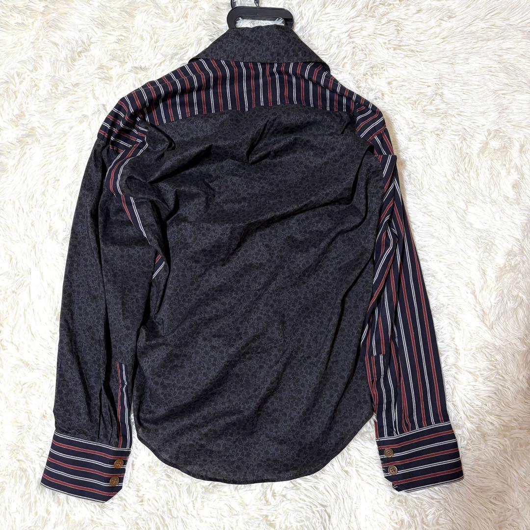 ヴィヴィアンウエストウッド 変形シャツ ブラウス 花柄 ストライプ柄