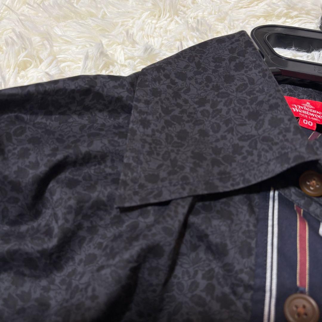 ヴィヴィアンウエストウッド 変形シャツ ブラウス 花柄 ストライプ柄