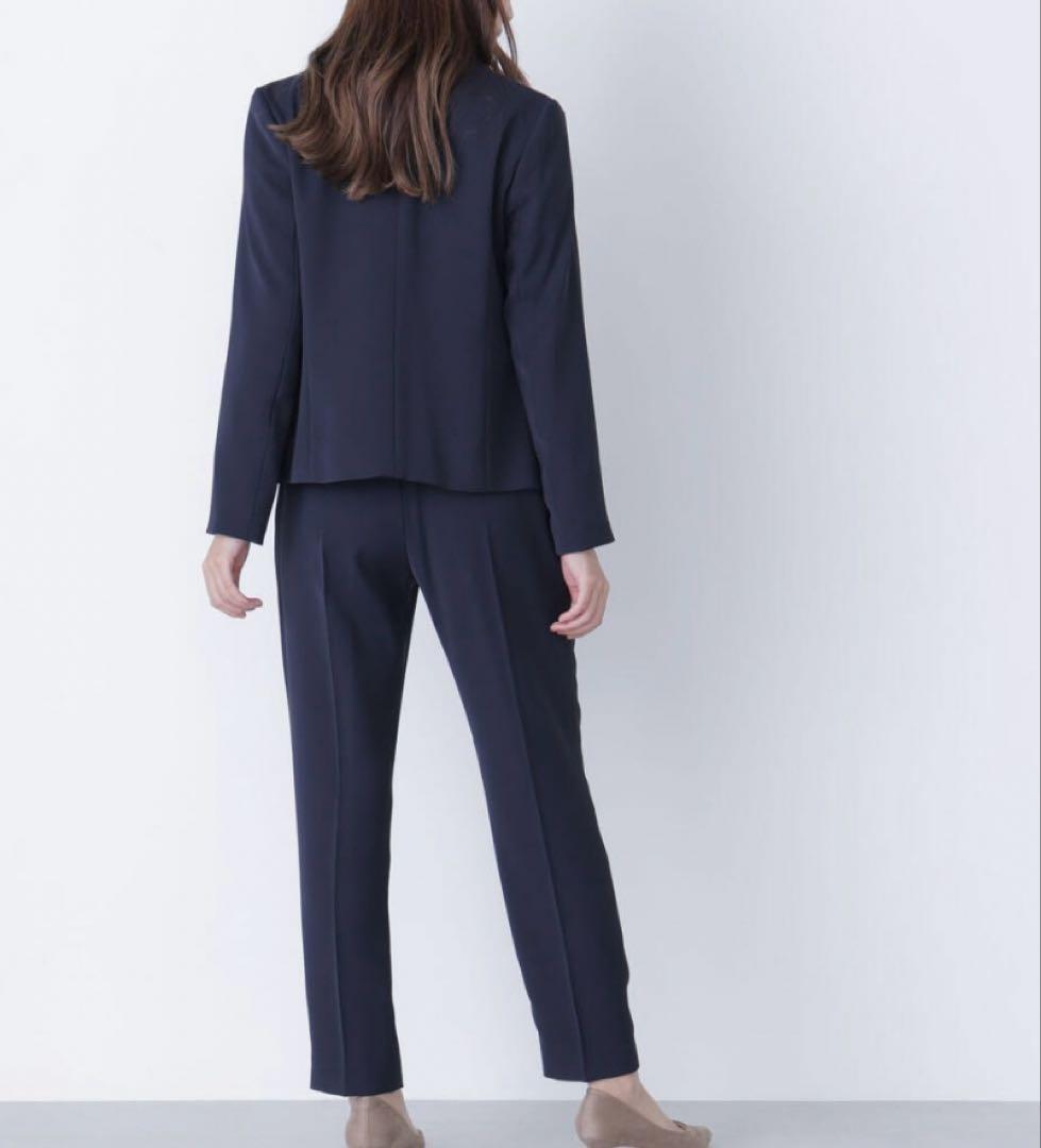 ストレッチツイルセットアップ　ノーカラージャケットパンツ