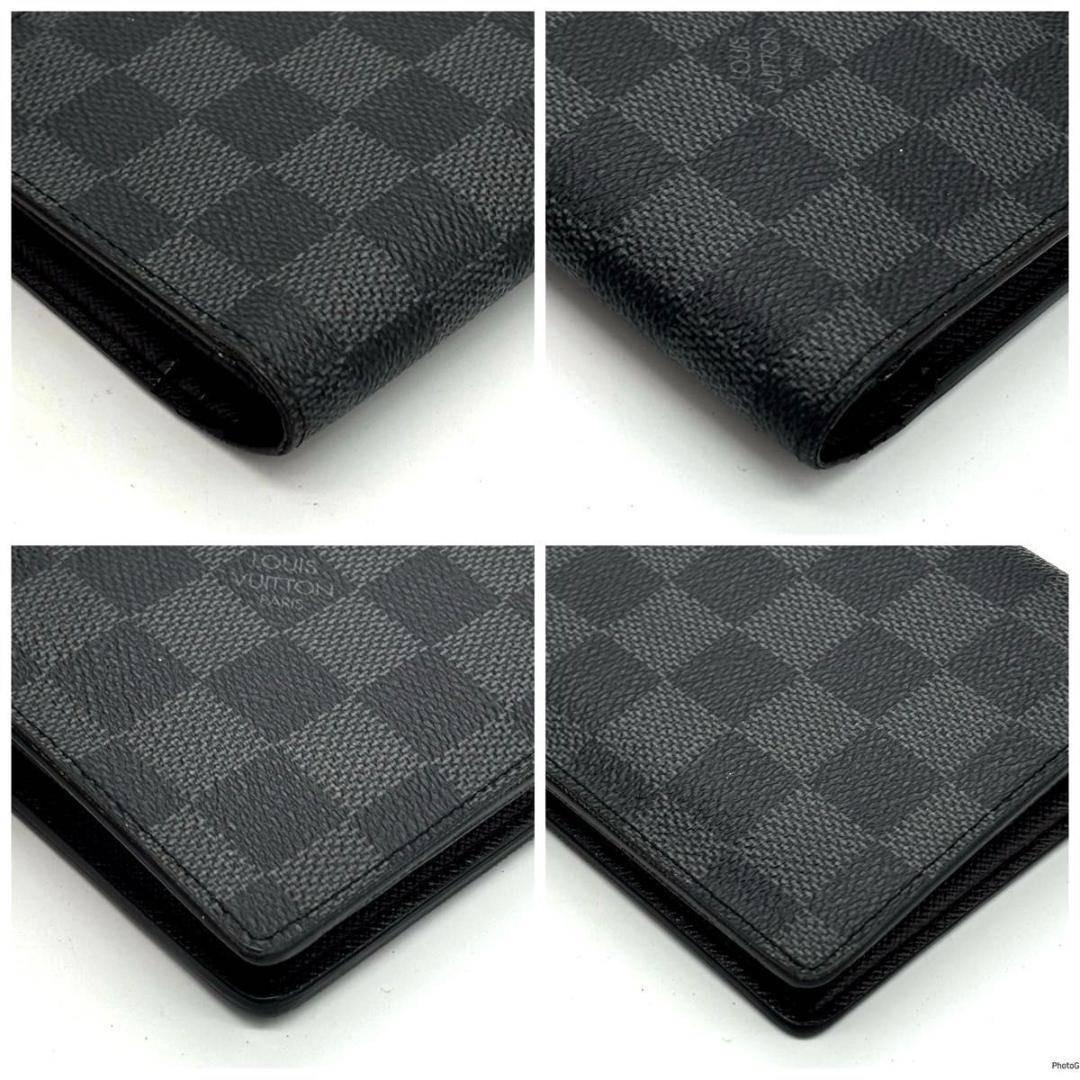 ルイヴィトン ダミエグラフィット ポルトフォイユ ブラザ 二つ折り 長財布 黒