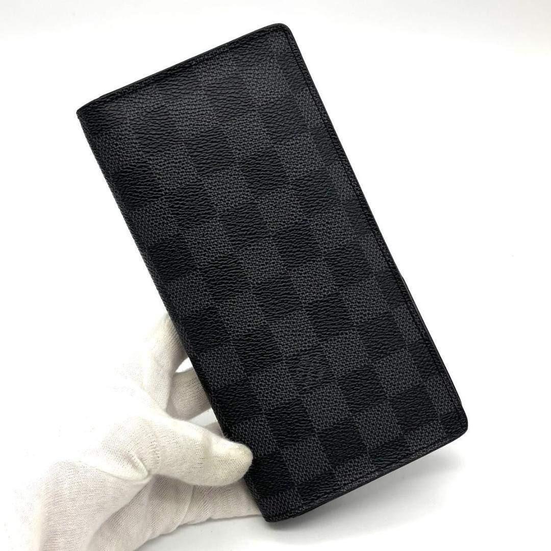 ルイヴィトン ダミエグラフィット ポルトフォイユ ブラザ 二つ折り 長財布 黒