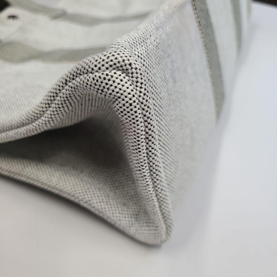 HERMES　グレー キャンバス トートバッグ 大容量