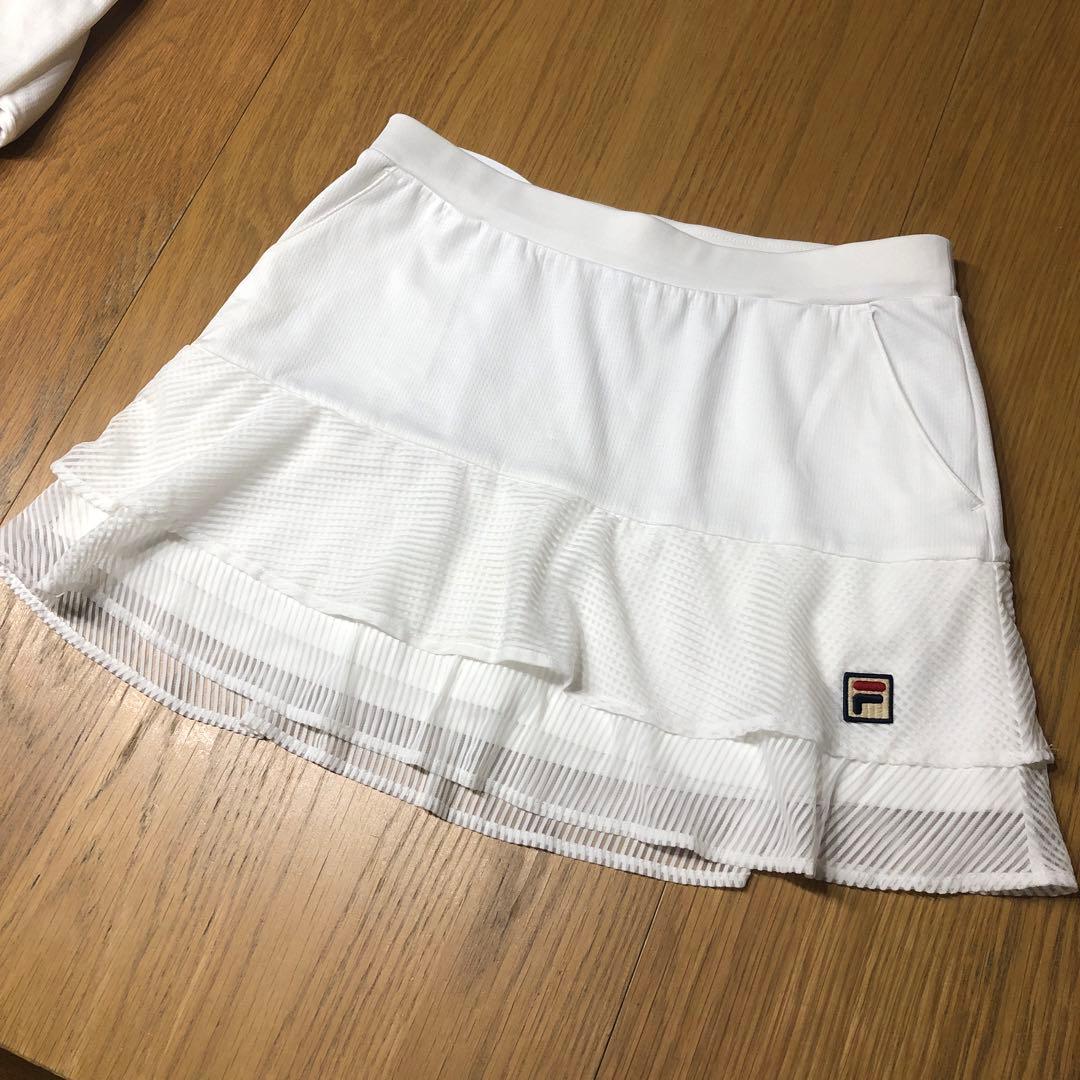 FILAテニスウェア エレガント上下 セットアップ 白 Lサイズ