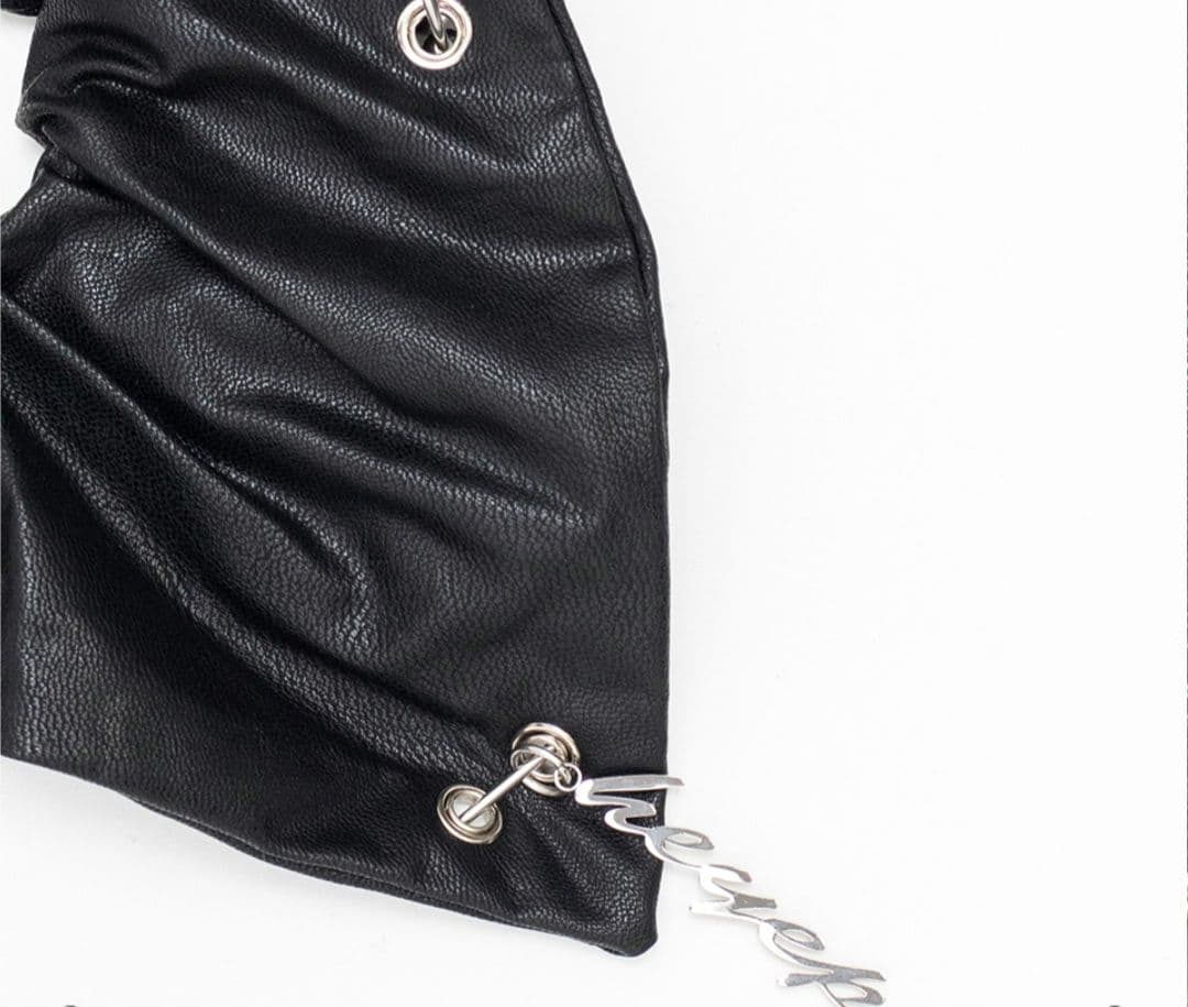 ヘアアクセサリー HEYEP Leather Piercing Detail Scrunchie