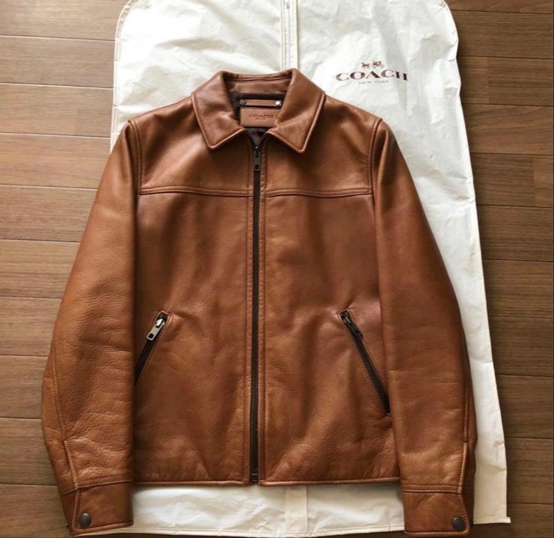COACH レザージャケット キャメル 牛革 XS メンズ　レディース