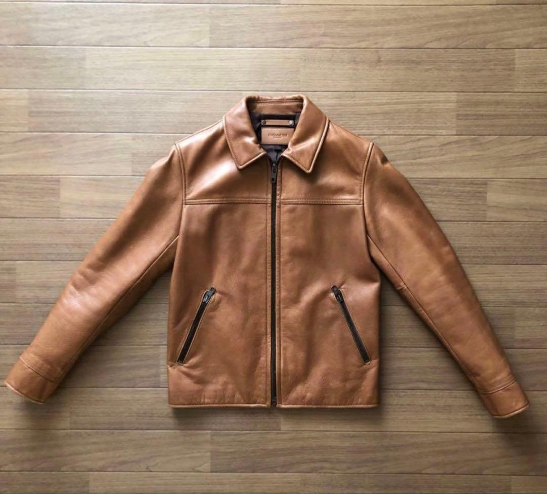 COACH レザージャケット キャメル 牛革 XS メンズ　レディース