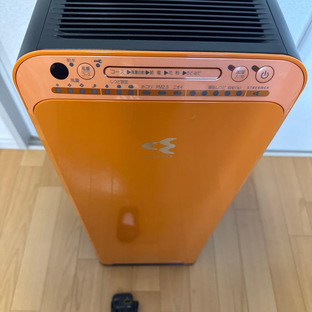 オレンジ色 空気清浄機 リモコン付き