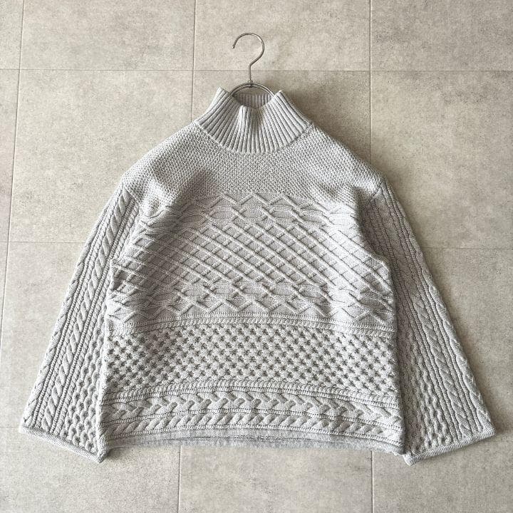 s様用　セオリーリュクス シルク モックネックニット 38 グレー 洗える