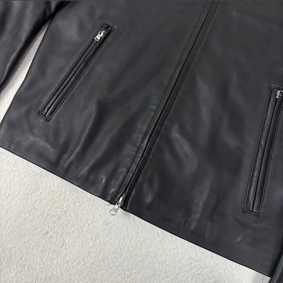 ✨️極美品✨️【M】タケオキクチ　ラムレザー　シングルライダースジャケット