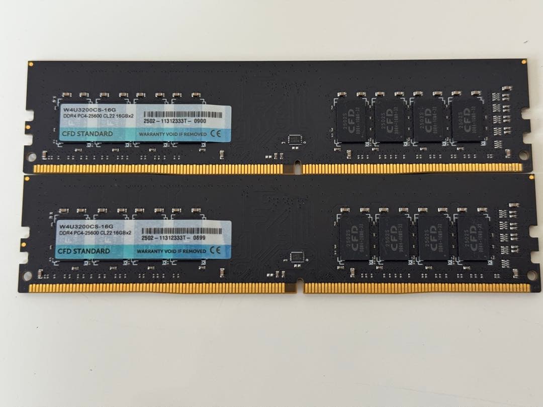 CFD DDR4 3200MHz 32GB(16GB×2) 動作確認済