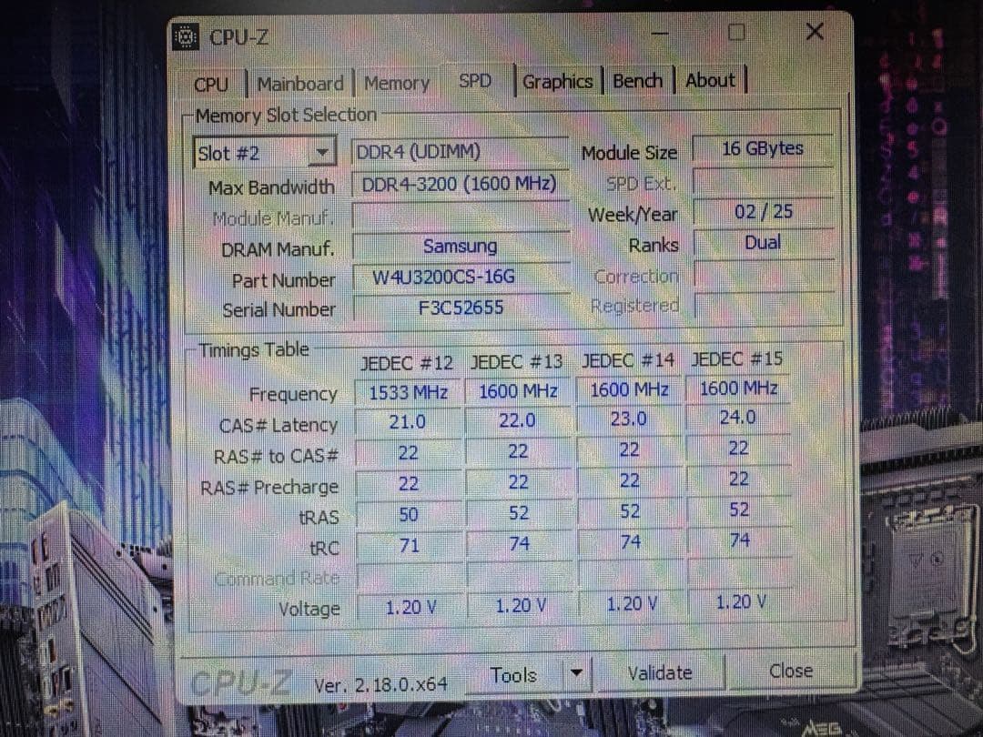 CFD DDR4 3200MHz 32GB(16GB×2) 動作確認済