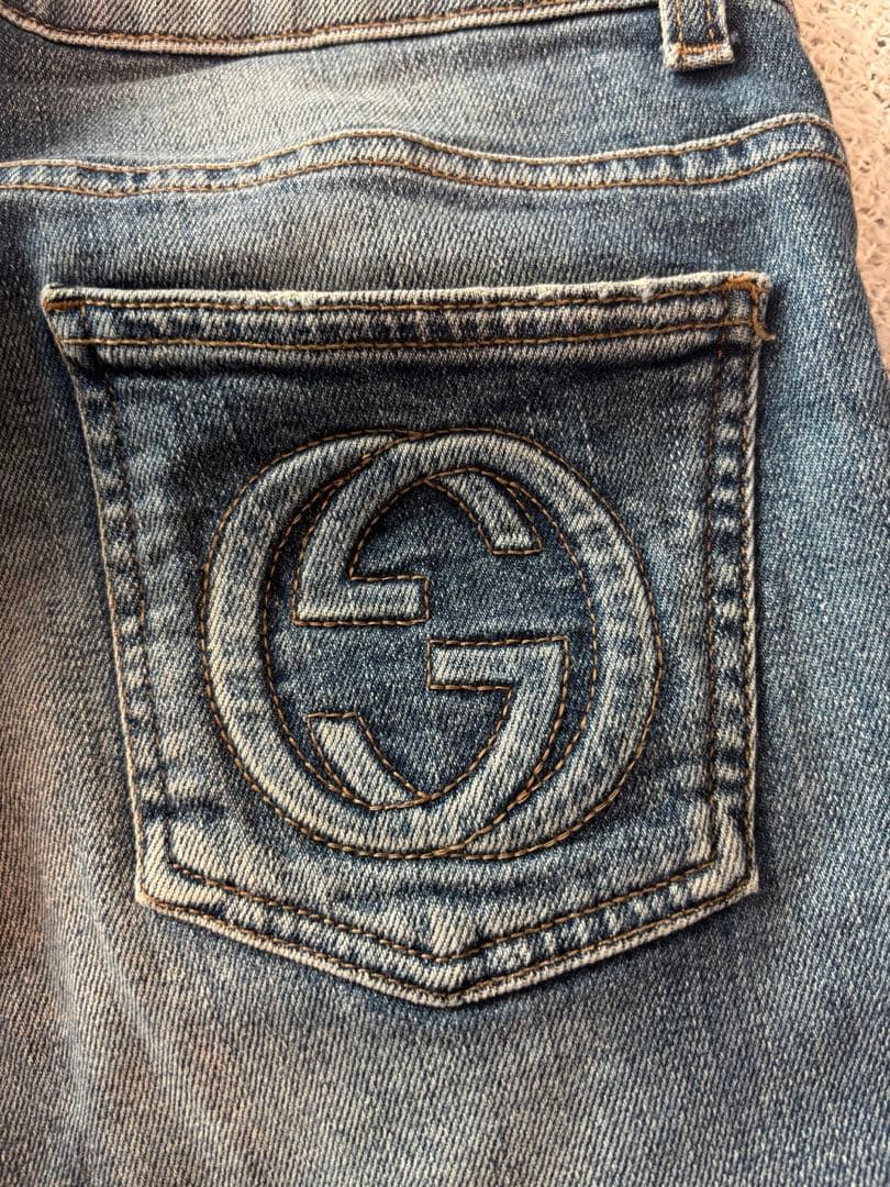 GUCCI デニム　スキニー　ダメージ　フリーダ　40サイズ