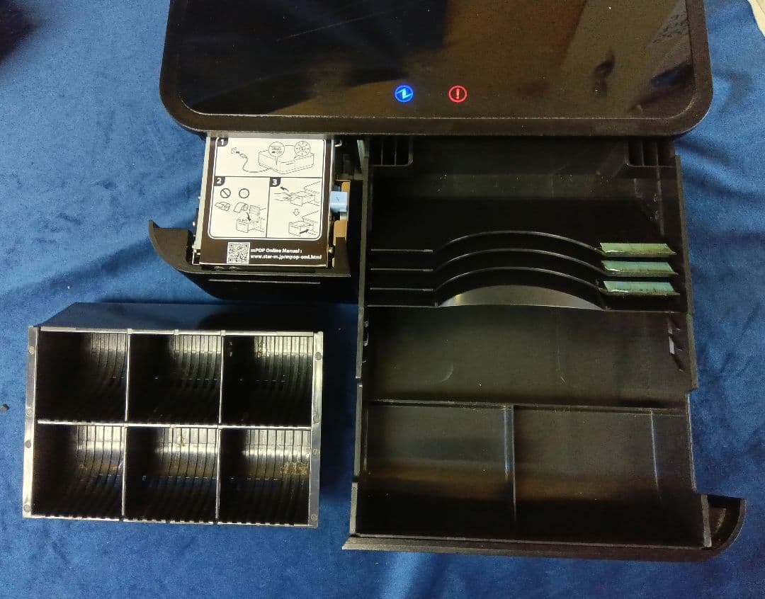 【ジャンク品】スター精密 mpop サーマルプリンタ付きキャッシュドロア　黒