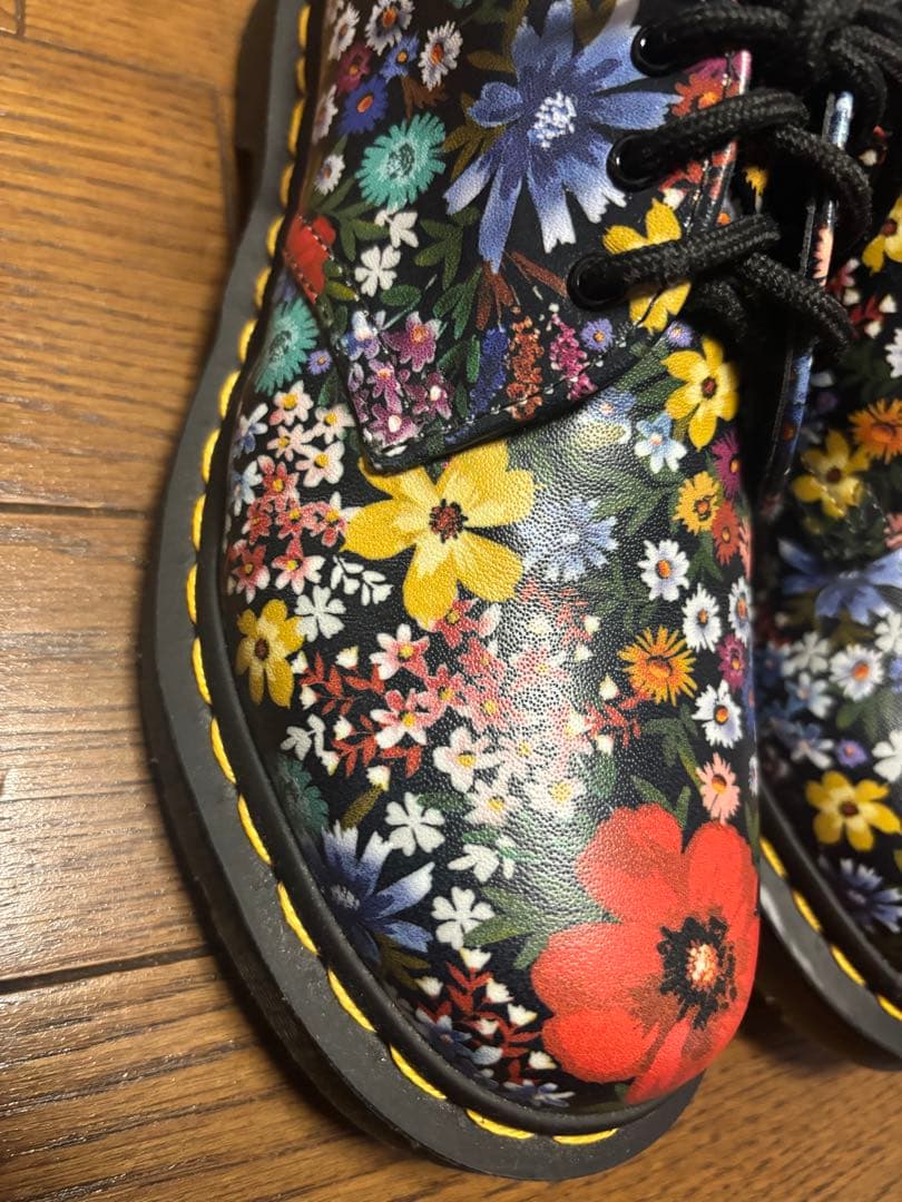 【美品】Dr. Martens 1461 花柄レザー 3ホールシューズ UK4