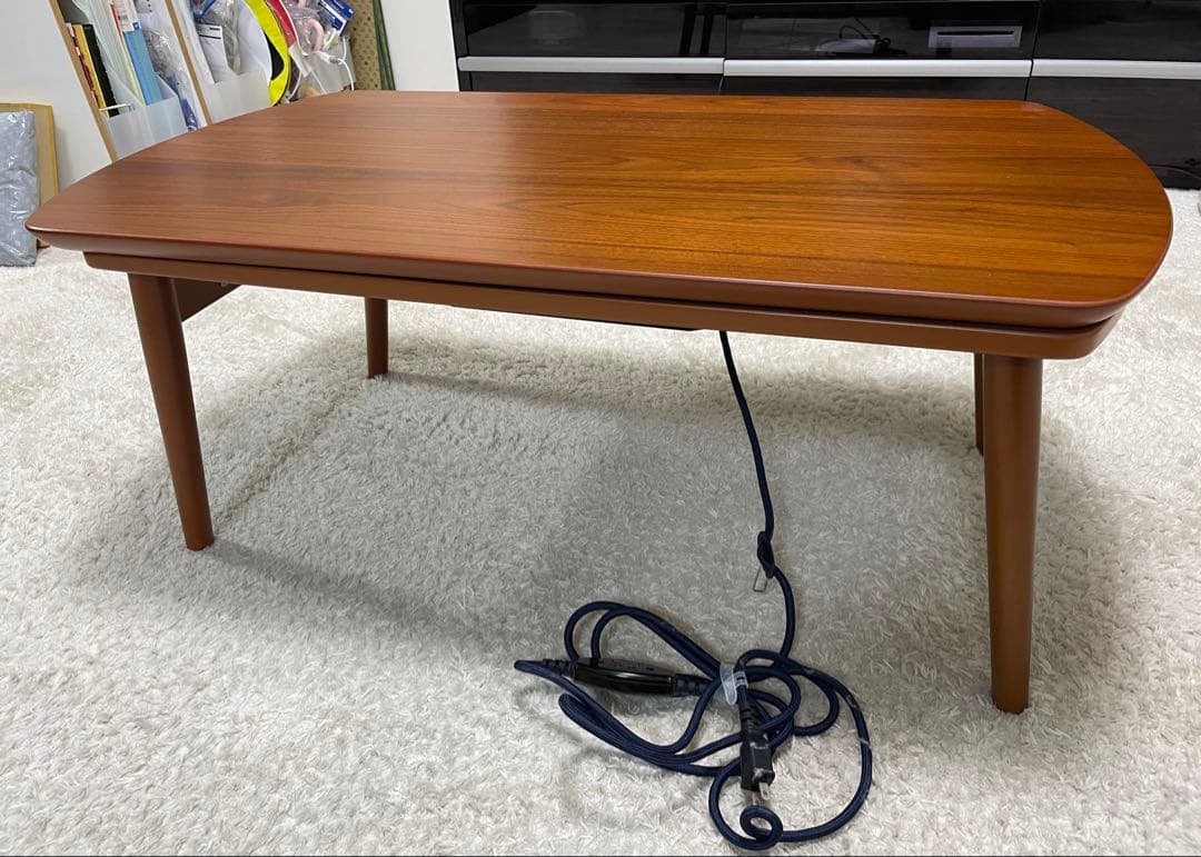 折りたたみ こたつテーブル 長方形　オーバル 北欧デザイン