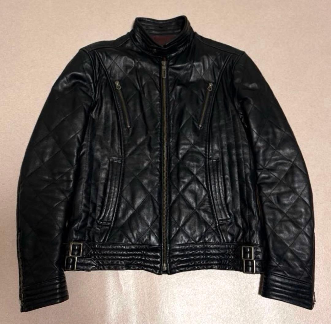 美品Men's Bigi Quilted Lamb Leather Jacket